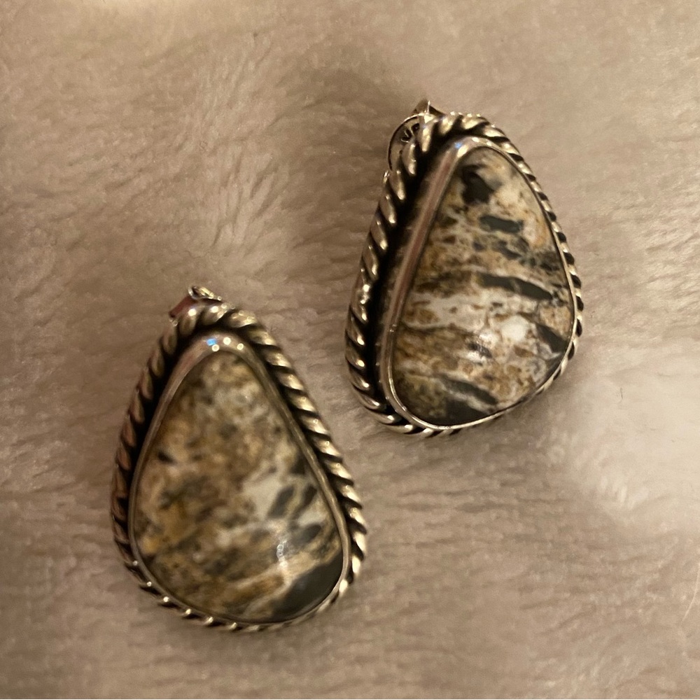 White Buffalo Turquoise Earrings